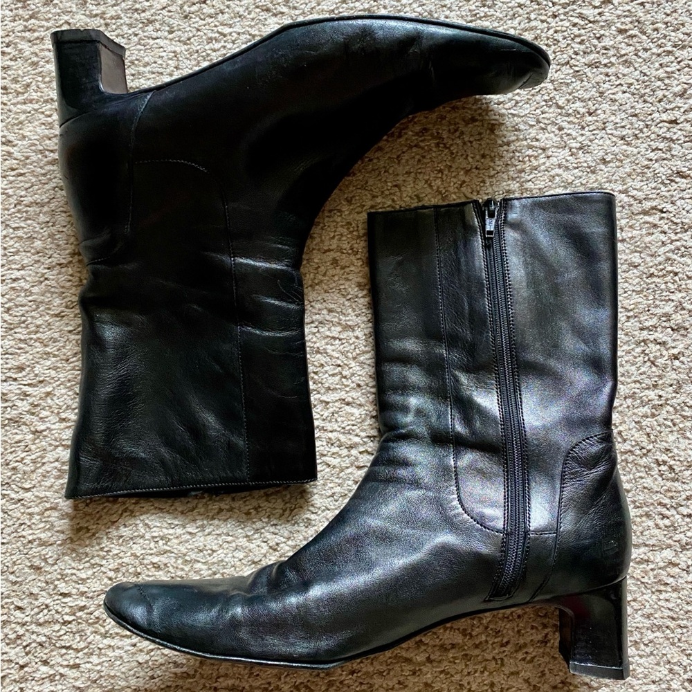 Cole Haan Black Heeled Boots with Side Zipper